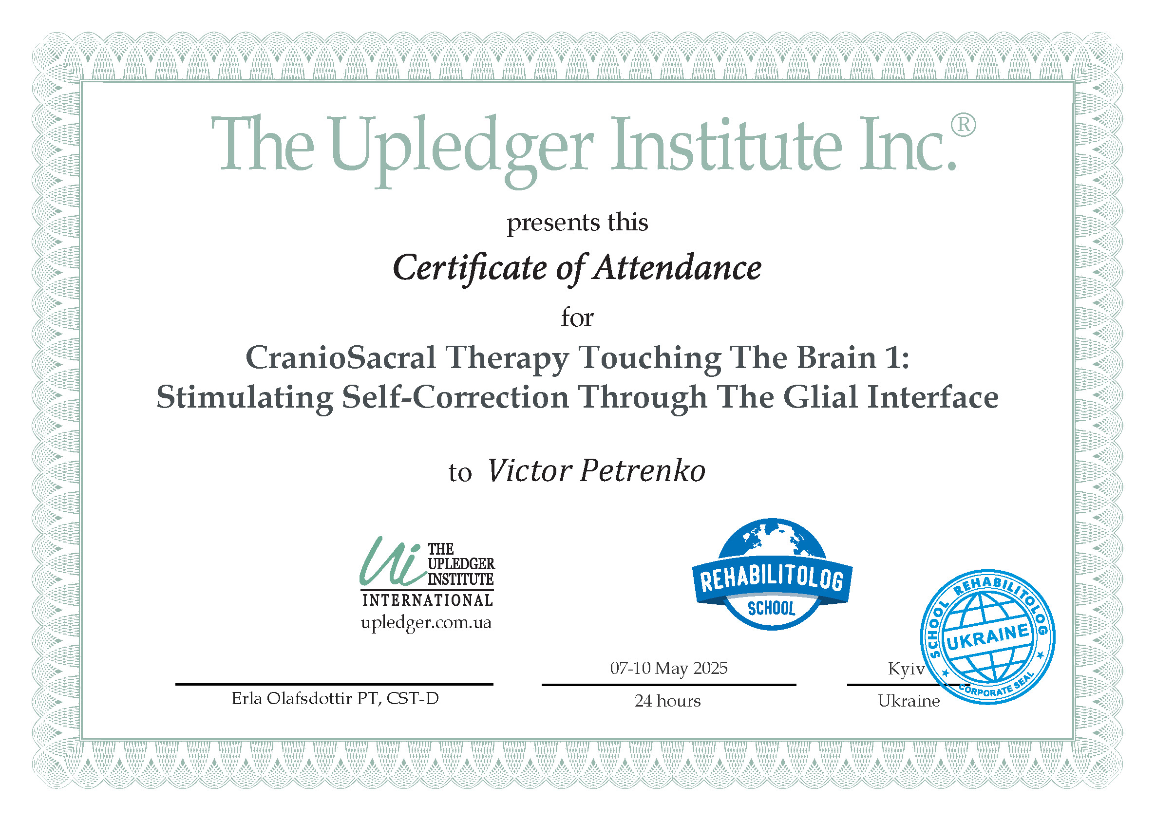 Краниосакральная терапия: Прикасаясь к мозгу 1. Стимуляция самокоррекции через клетки глии (CTTB-1), Институт Апледжера Школа &laquo;Реабилитолог&raquo; 35337